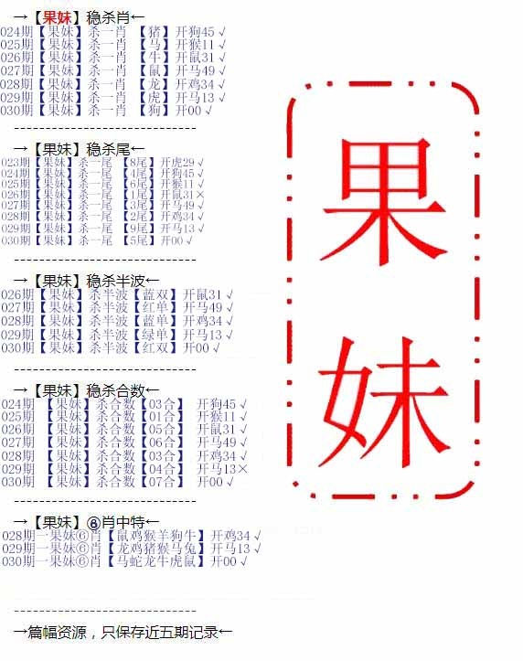 030期果妹心水[图]